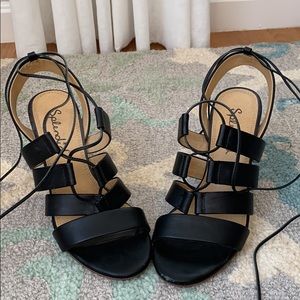 Splendid Black leather sandals, 7.5